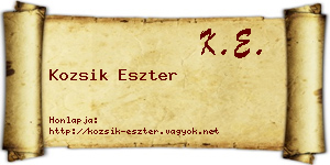 Kozsik Eszter névjegykártya